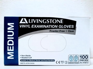 Livingstone Vinyl Examination Gloves (M) 醫療級手套 （中碼）