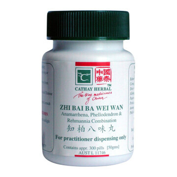 Cathay Herbal Anamarrhena, Phellodendron & Rehmannia Combination (Zhi Bai Ba Wei Wan 芝柏八味丸 CH233）