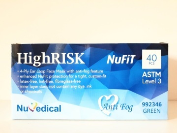 HighRISK Nufit Anti Fog Face Mask - Green (ASTM Level 3)